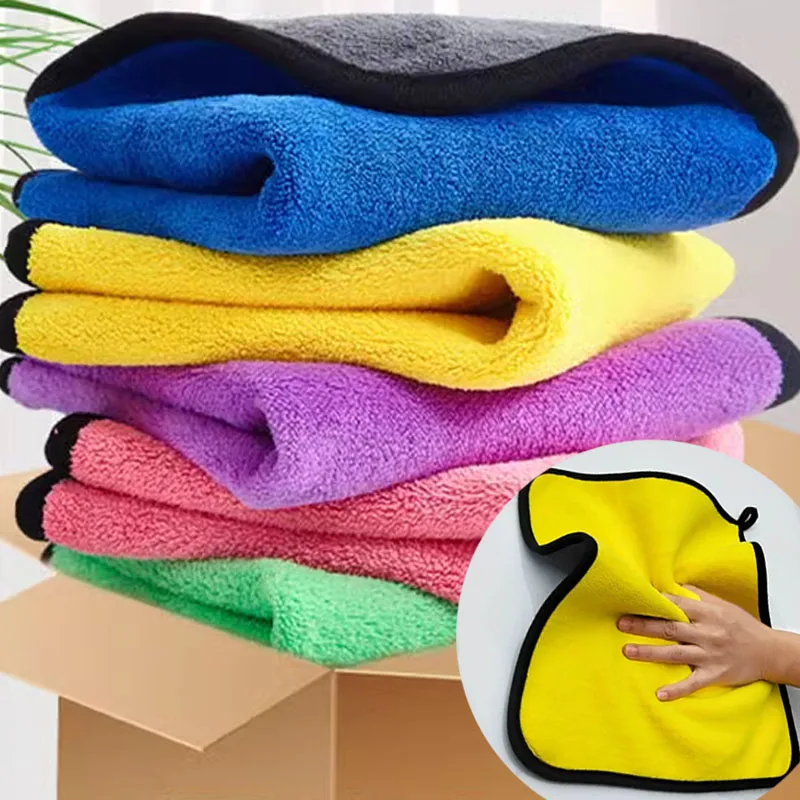 Microfiber Towel Detailing - 1/5 pçs engrossar toalhas de limpeza