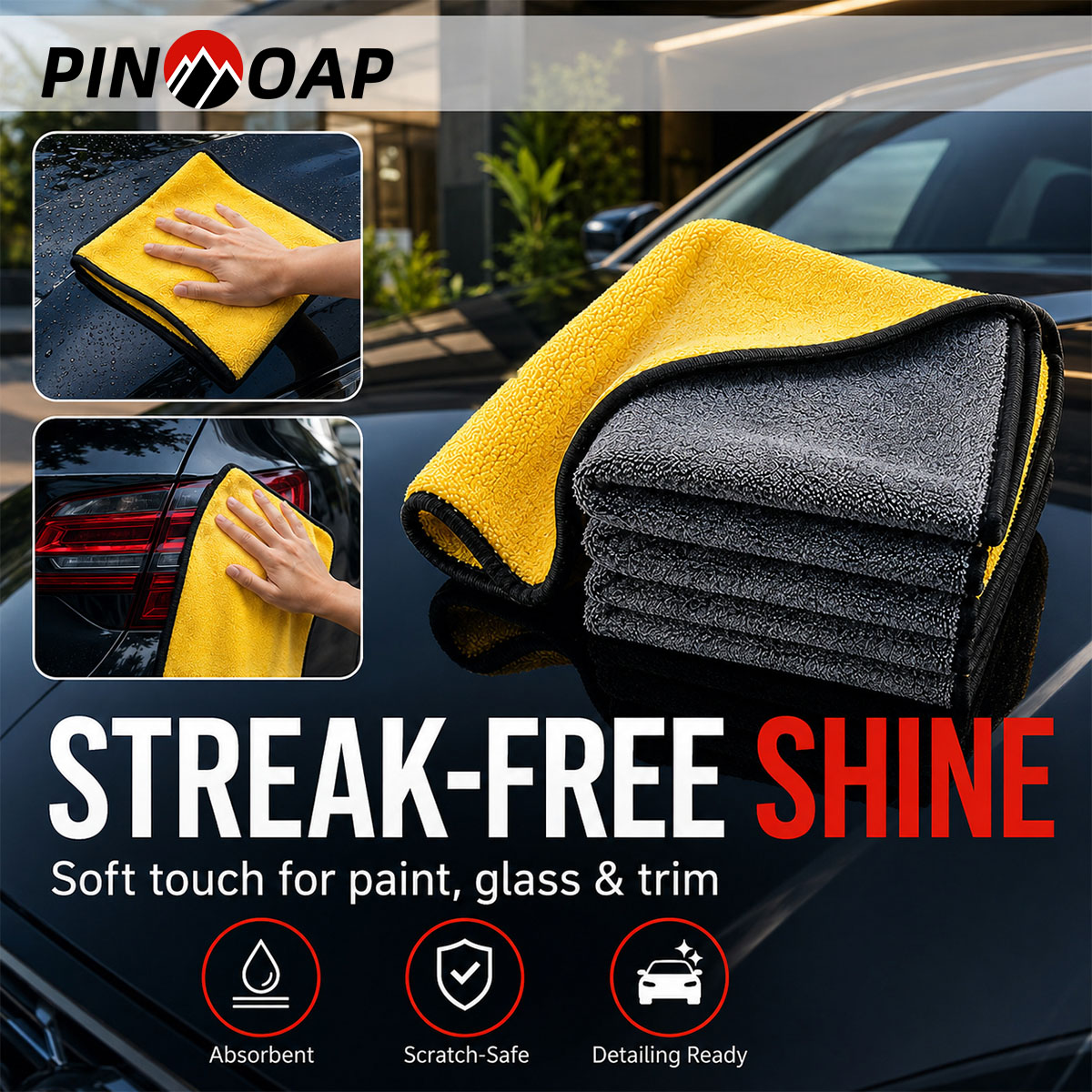 PINMOAP 1/3/5/10PCS Pano de li - Microfiber Towel Detailing avaliação e preço
